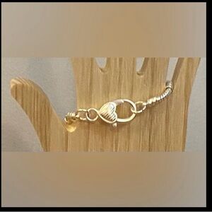 NEW #6 Silver plated HEART snake chain bracelet